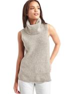 Gap Women Funnel Neck Sleeveless Sweater - Heather Grey