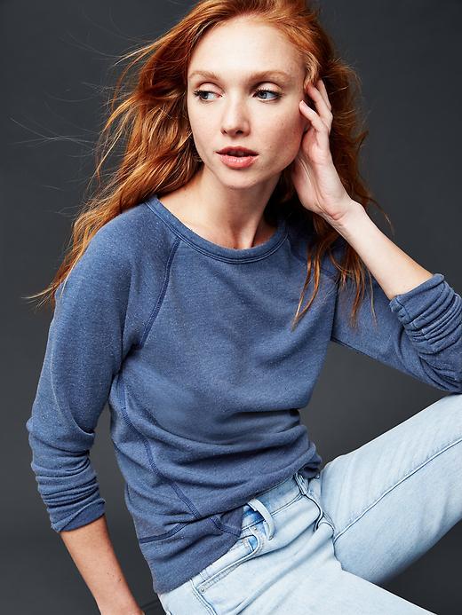 Gap Solid Crew Sweatshirt - True Indigo