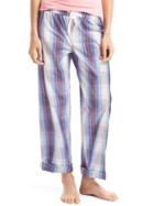Gap Women Plaid Sleep Pants - Winter Plaid Blue
