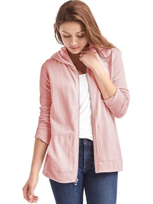 Gap Women French Terry Zip Hoodie - Pink Dust