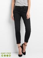 Gap Mid Rise Real Straight Jeans - Washed Black