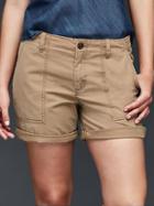 Gap Women Girlfriend Utility Shorts - Cream Caramel