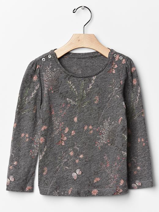 Gap Floral Tee - Heathered Graphite