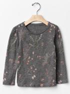 Gap Floral Tee - Heathered Graphite