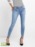 Gap Women Mid Rise True Skinny Zip Ankle Jeans - Light Indigo