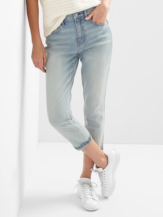 Gap Super High Rise Best Girlfriend Crop Jeans - Light Indigo