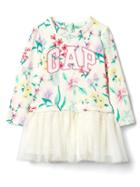 Gap Logo Floral Tutu Dress - Ivory Frost