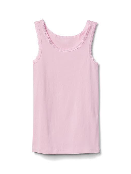 Gap Lace Trim Tank - Light Peony