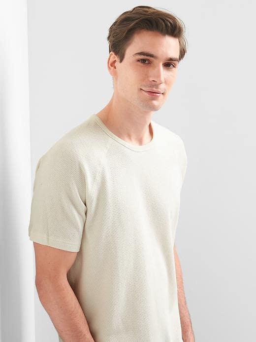 Gap Men Waffle Raglan Crewneck Tee - Carls Stone