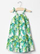 Gap Jungle Leaf Tier Dress - New Off White