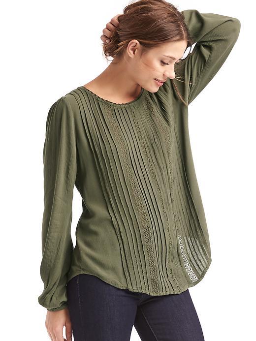 Gap Women Pretty Lace Pintuck Blouse - Surplus Global