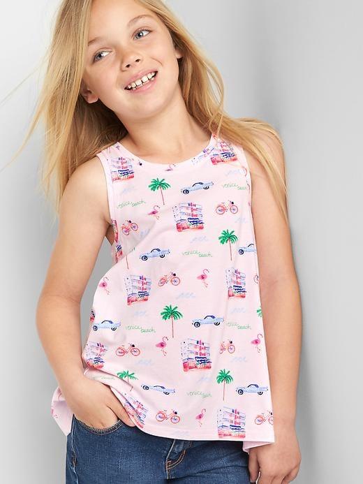 Gap Print Keyhole Tank - Pink Print