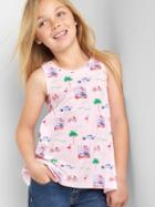Gap Print Keyhole Tank - Pink Print