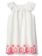 Gap Neon Eyelet Ruffle Dress - Off White