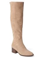 Gap Women Leather Block Heel Tall Boots - Sand Beige