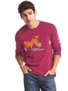 Gap Men Cortina Graphic Long Sleeve Pocket Tee - Garnet