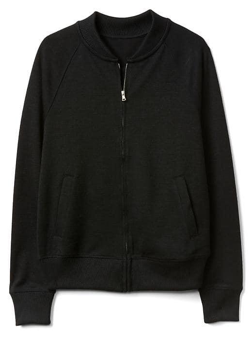 Gap Women Knit Bomber Jacket - Black