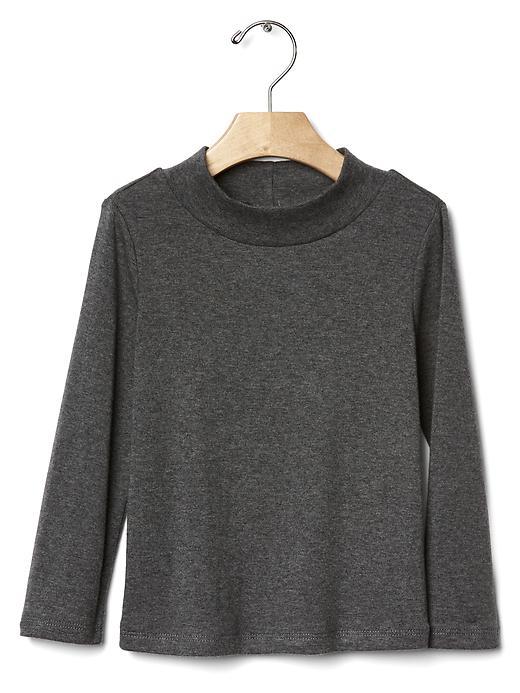 Gap Solid Mockneck Tee - Sparkle Heather Gray