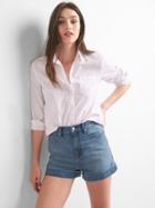 Gap New Fitted Boyfriend Oxford Shirt - New Babe Pink
