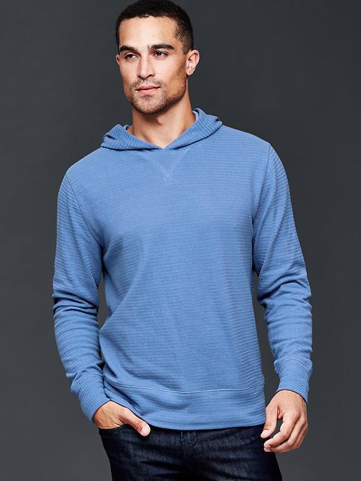 Gap Men Textured Hoodie - Bainbridge Blue