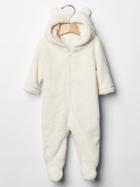 Gap Sherpa Bear Footed One Piece - Ivory Frost