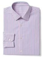 Gap Women Poplin Stripe Standard Fit Shirt - Blue & Pink Stripe