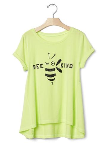 Gap Glitter Graphic Swing Tee - Neon Sunshine