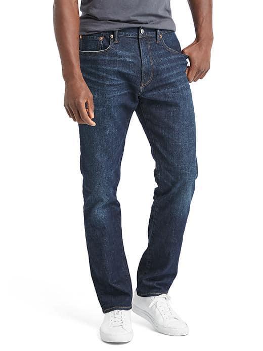 Gap Men Athletic Taper Fit Jeans - Dark Tinted Stretch