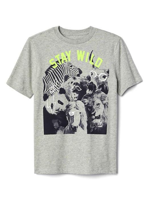 Gap Gapkids Graphic Short Sleeve Tee - Light Heather Gray