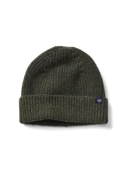 Gap Men Wool Blend Ribbed Beanie - Olive