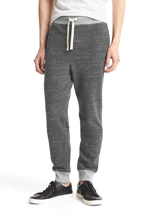 Gap Men Marled Fleece Sweats - Dark Charcoal Heather
