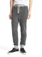 Gap Men Marled Fleece Sweats - Dark Charcoal Heather