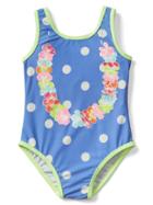 Gap Floral Lei Tank Swim One Piece - Dot Print