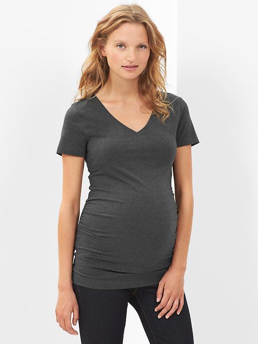 Gap Pure Body Short Sleeve V Neck T - Charcoal Gray