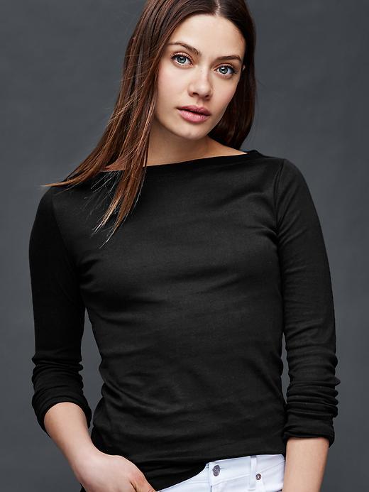 Gap Women Modern Boatneck Tee - True Black