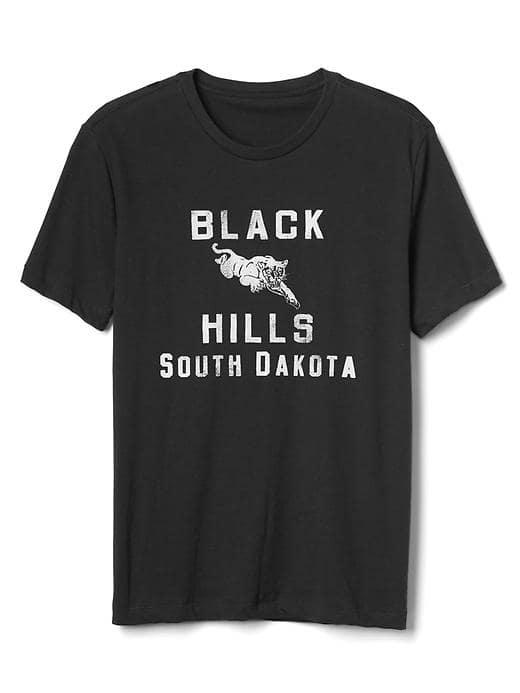Gap Men Black Hills Graphic Crewneck Tee - Moonless Night