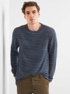 Gap Men Softspun Long Sleeve Crewneck Tee - Navy