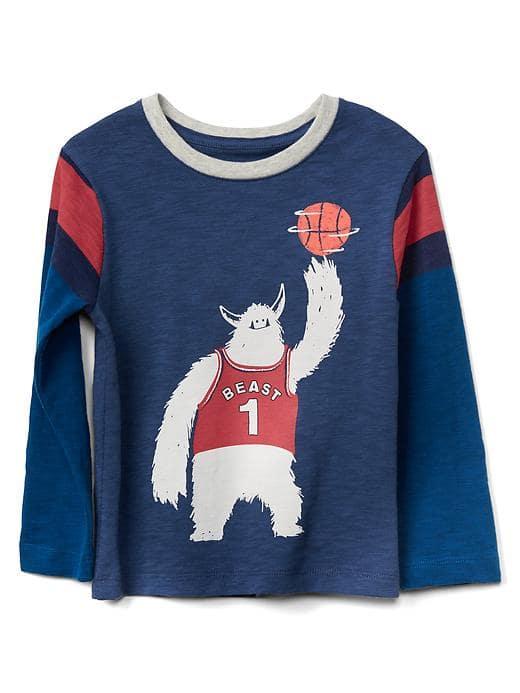 Gap Graphic Slub Football Tee - Royal Teal
