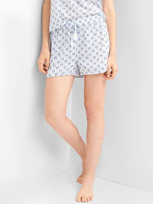Gap Women Dreamwell Dolphin Sleep Shorts - Ikat Windowpane Blue