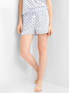 Gap Women Dreamwell Dolphin Sleep Shorts - Ikat Windowpane Blue