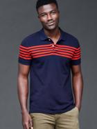 Gap Men Even Stripe Pique Polo - Dark Night