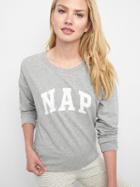 Gap Women Sleep Graphic Pullover - Light Heather Gray