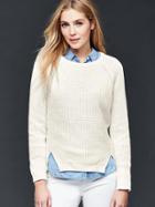 Gap Marled High Slits Sweater - New Off White