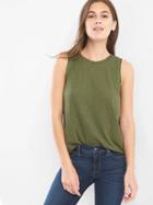 Gap Women Shirred Back Tank - Army Jacket Green