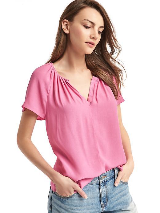 Gap Women Flutter Sleeve Blouse - French Pink