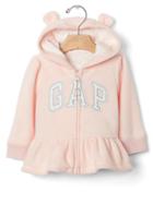Gap Pro Fleece Logo Peplum Sweater - Pink Cameo