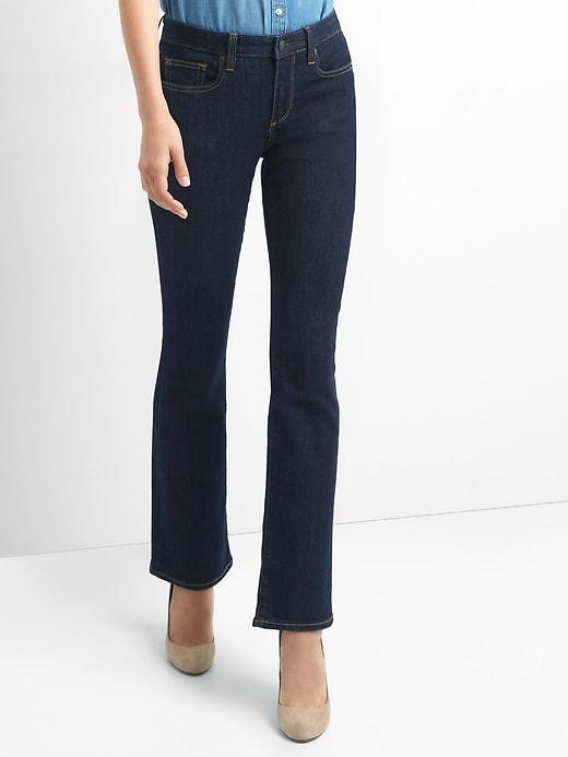 Gap Women Mid Rise Perfect Boot Jeans - Rinsed Denim
