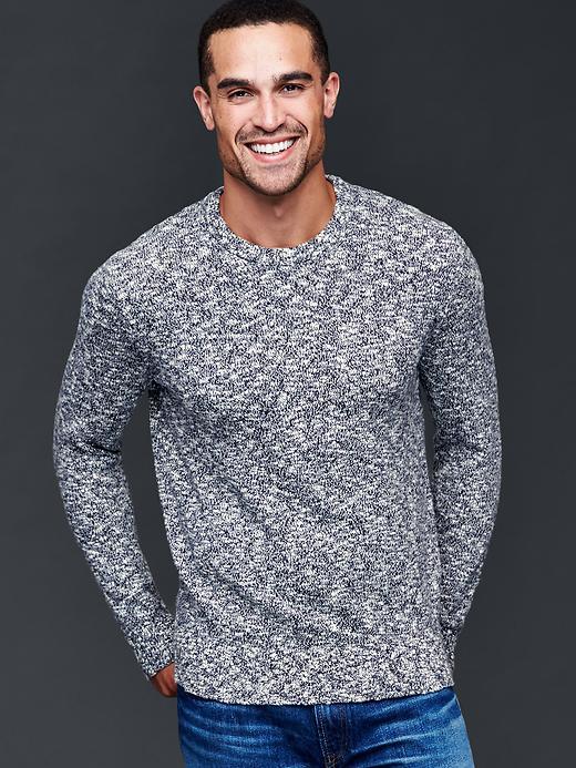 Gap Men Marled Crew Sweater - Navy