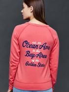 Gap Women Logo Ocean Ave Crew Sweatshirt - Rose Bush