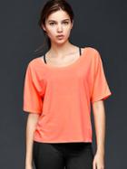 Gap Gapfit Breathe Cross Back Top - Neon Orange Light